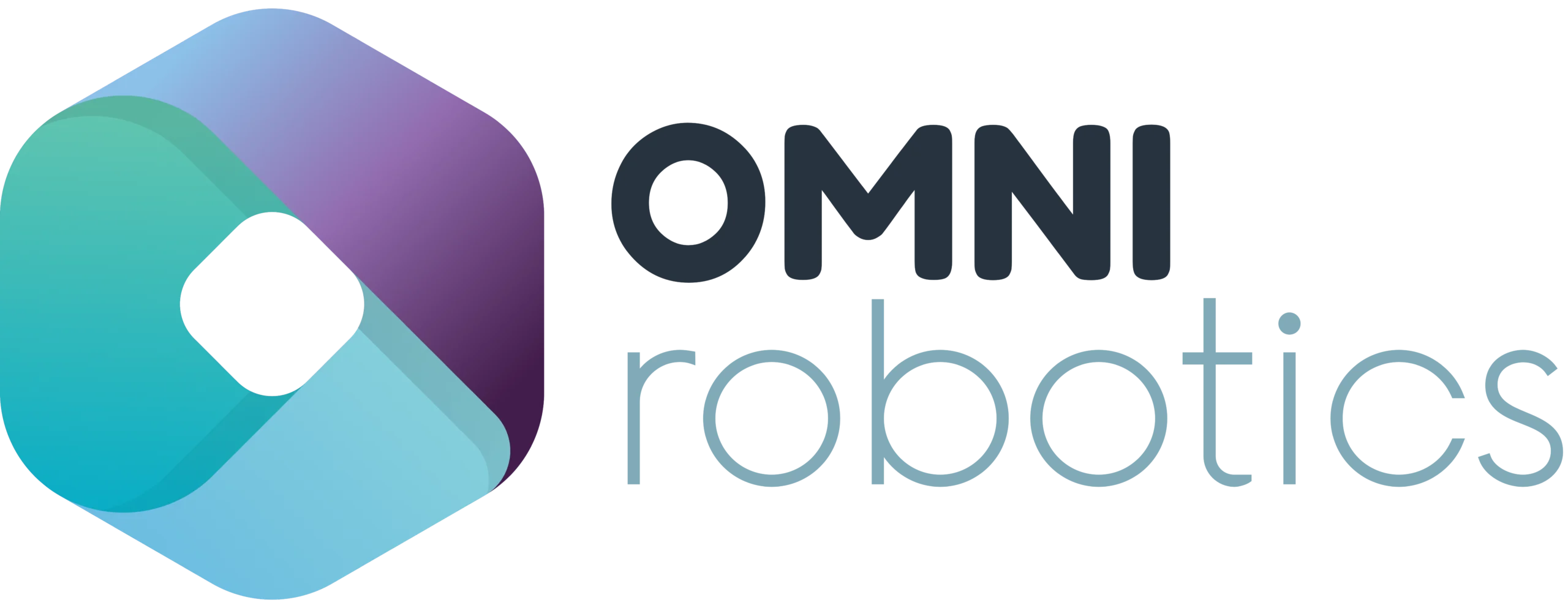 OMNI Robotics logo with gradient hexagon design.